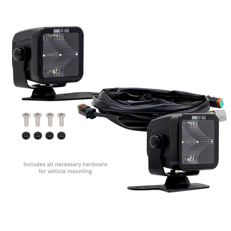 Ford Bronco Light Pods - Ditch - Borne Off-Road - 2-Piece 3x3 Spot - `21-`27